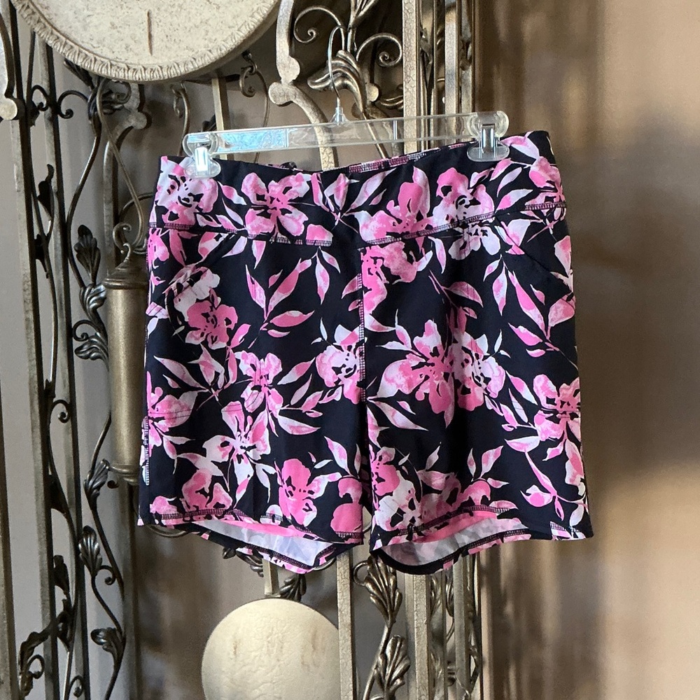 Elegant Floral High Waist Women's Shorts